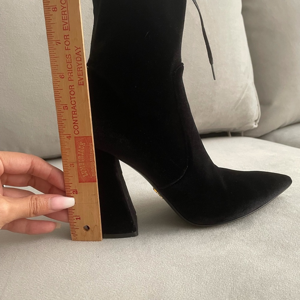 Prada Velvet Pointed Toe Boots - Picture 12 of 12